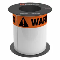 LabelTac OSHA Header Supply: Warning, Orange Warning OSHA Header Supply, 9 in x 6 in, 6 in x 75 ft (MPN LT69WARN-C)