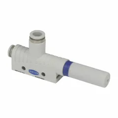 Vacuum generator from the Schmalz SBP series with 6 mm tube connection and maximum supply pressure of 6 bar. Used in industrial automation for generating vacuum to pick, hold, and move objects in packaging, material handling, and robotics applications.