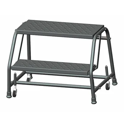 BALLYMORE Step Stool: 1.6 ft Overall Ht, 450 lb Load Cap, 2 Steps, Steel - Rolling Step Stools
