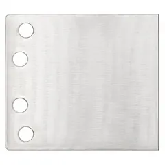 Replacement scraper blade with 6-inch overall width, constructed from stainless steel for corrosion resistance. Standard-end design suits removal of floor coverings such as tile, vinyl, and adhesive residue on flat surfaces. Compatible with standard-end scraper tools.