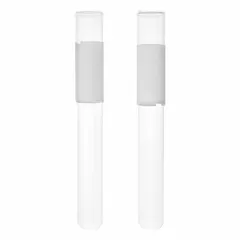 This KIMBLE glass culture tube has a 12 mm body diameter and 75 mm overall height, with a round bottom and colorless finish. It is not graduated and does not include a closure. Suitable for general laboratory culturing and sample handling, the tube fits standard racks and allows clear observation of contents.