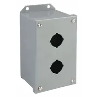 SCHNEIDER ELECTRIC Push Button Enclosure: 30mm, 2 Holes, Carbon Steel, NEMA 13/3 (MPN 9001KYAF2)