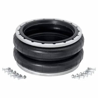 CONTINENTAL Double Convolution Air Actuator: Epichlorohydrin, 4 in Compressed Ht, 9 in Extended Ht - Adjustable Air Springs