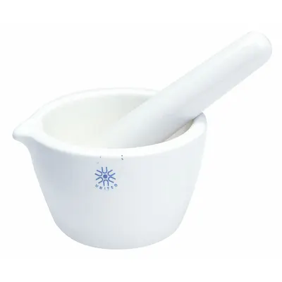 UNITED Mortar and Pestle: Porcelain, 70 mm Mortar Ht - Metric, 275 mL Capacity - Mortar & Pestle Sets