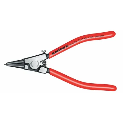KNIPEX Retaining Ring Plier: External, For 1 1/2 mm to 4 mm Shaft Dia, 0.035 in Tip Dia - External Retaining-Ring Pliers