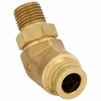 Push-Fit Elbow Fitting: 3/8 in OD x 1/4 in Pipe Fitting Size, Push-to-Connect x MNPT, Brass, Adapter (MPN 179PTC-6-4)