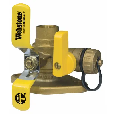 WEBSTONE Rotating Flanged Ball Valve w/Drain: 1 in, Brass, 600 psi Max. Op Pressure - Circulator Pump Installation Kits