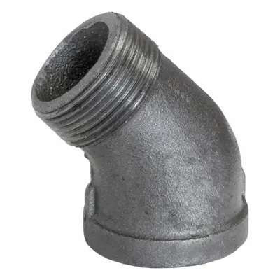 USA INDUSTRIALS Metal Pipe Elbow: 3/4 in x 3/4 in, Threaded x Threaded, Class 150, 150 psi - Low-Pressure Threaded Pipe Fittings with Thread Sealant