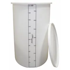 This vertical liquid storage tank from PEABODY ENGINEERING has a 200-gallon capacity and is constructed from HDPE with a 1/4-inch wall thickness. The open top design facilitates filling, mixing, and cleaning. Suitable for bulk liquid storage in industrial and chemical processing applications.