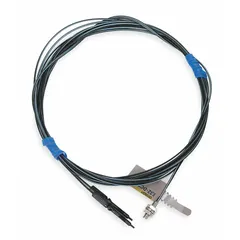 Diffuse fiber optic cable with M3 screw head and 2 m cable length. Compatible with fiber optic sensors for precision detection of objects as small as 0.005 mm in diameter. Used in industrial automation for part presence verification and positioning in confined spaces.