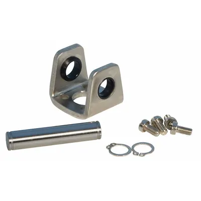 SPEEDAIRE Single Rear Clevis: Flange Mount Type, Fits 20 mm Bore Dia, Aluminum - Clevis Mounting Hardware