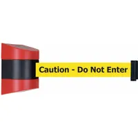 TENSABARRIER Retractable Belt Barrier: 15 ft Belt Lg, Caution Messaging, Yellow (MPN 897-15-S-21-NO-YAX-C)