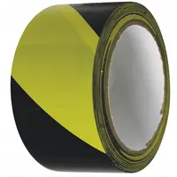 Floor Marking Tape: Gen Purpose, Striped, Black/Yellow, 2 in x 54 ft, 6 mil Tape Thick (MPN 55302)