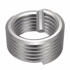 Free-running helical insert with tang for installation. Thread size 1/8"-27 NPT, right-hand orientation. Made from 18-8 stainless steel, plain finish. Used to repair or reinforce tapped threads in metal components.