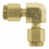 BRENNAN INDUSTRIES Compression Fitting Elbow: 1/8 in OD x 1/8 in OD Size, Tube x Tube, Brass (MPN N2500-02-02-B)