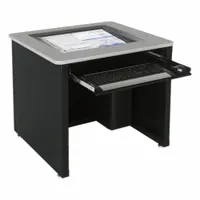 VERSADESK Computer Desk: Wood, Gray Matrix, 0 Drawers, 36 in Overall Wd, 31 in Overall Ht (MPN DV3624-BG)