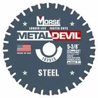 MORSE Circular Saw Blade: 5 3/8 in Blade Dia., 32 Teeth, 0.06 in Cut Wd, 5/8 in Arbor Size, Carbide (MPN 102513-WWG)