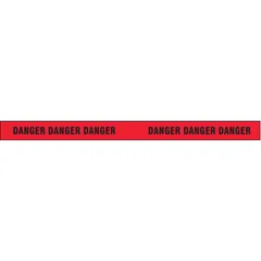 APPROVED VENDOR Danger Legend Barricade Tape, 3 in x 500 ft, Red Polypropylene, BTR-49-5