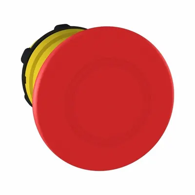 SCHNEIDER Emergency Stop Push Button: Red, 22 mm Mounting Size, Non-Metallic - Mushroom-Head Push-Button Operators