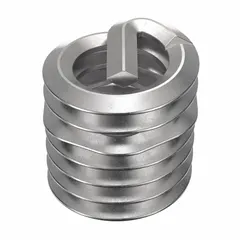 Screw-locking tanged helical insert for repairing or reinforcing #8-32 coarse threads in metal substrates. Made from 18-8 stainless steel with a dry film lubricant finish, offering tensile strength of 200,000 to 250,000 psi. Requires STI tap size #8-32. Supplied in a 1,000-piece pack.