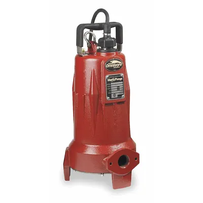 LIBERTY PUMPS Grinder Pump: Horizontal, Three Phase, 2 hp, 440/480V AC, 50 gpm @ 10' of Head - General Purpose Sewage Grinder Pumps