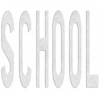RAE Preformed Thermoplastic Pavement Markings: School, White, 8 ft Lg, 9 3/8 ft Wd (MPN PR-TH-3620)