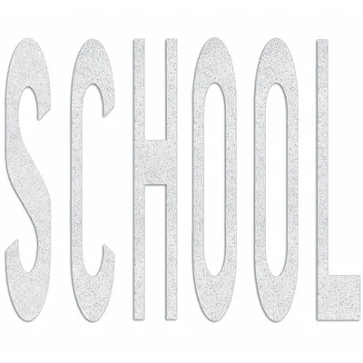 RAE Preformed Thermoplastic Pavement Markings: School, White, 8 ft Lg - Pavement Pre-Determined Messages