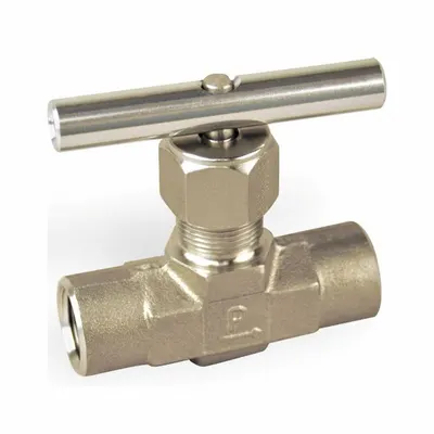 Parker Needle Valve: Inline Valve Body, 316 Stainless Steel, Integral Bonnet, 1/2 in Pipe Size - Stainless Steel Straight-Body Needle Valves