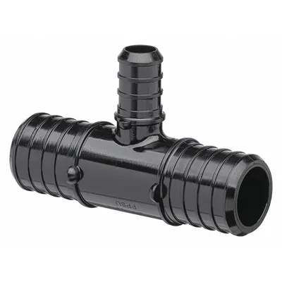 ZURN Barbed Tee: Polymer, Crimp - Crimp-On Polymer Barbed Tube Fittings