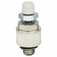 Exhaust Port Flow Control: Thumbwheel Adjuster, M5 x 0.8 Male UNF, 145 psi Max. (MPN ASN2-M5)