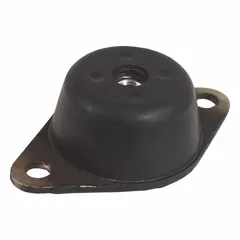 Vibration isolator for air compressor assemblies. Reduces vibration transmission to minimize noise and mechanical stress. Suitable for use in industrial and commercial air compressor systems.