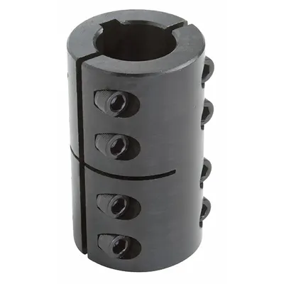 Dayton Rigid Shaft Coupling: 5/8 in Bore Dia 1, 5/8 in Bore Dia 2, Round Keyed - Two-Piece Rigid Shaft Couplings