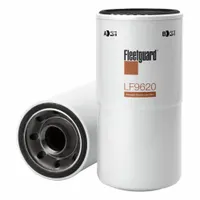Spin-on oil filter for heavy-duty diesel engines. Features plastic media material, 1 5/8"-12 UNS-2B thread size, 11 in overall height, and 14 in overall length. Removes contaminants from engine oil to protect engine components in fleet and vehicle maintenance applications