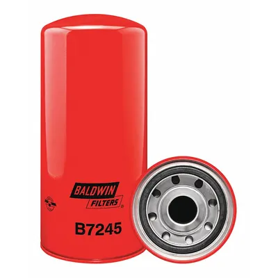BALDWIN FILTERS Oil Filter: B7245, 1 1/2"-16 Thread Size, 12 1/8 in Overall Ht - Spin-On Oil Filters