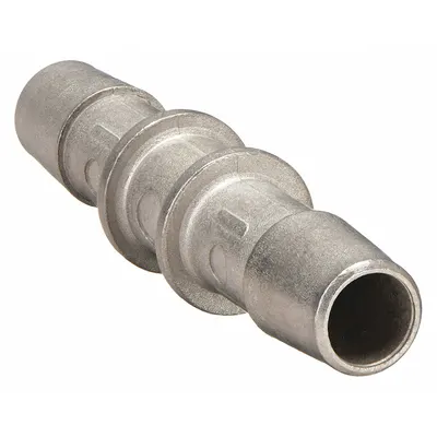 ELDON JAMES Barbed Fitting Coupling: Barbed, 1/4 in ID x 1/4 in ID Fitting Size - Stainless Steel Barbed Tube Fittings