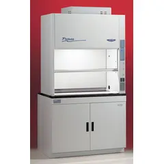 This light duty ducted fume hood from LABCONCO has an overall width of 47 inches and includes a blower for exhaust ventilation. It is designed for laboratory use to contain and remove chemical vapors, fumes, and particulates during light-duty procedures. A base/stand and work surface are required but not included.