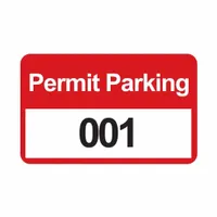 Parking Permit: Parking Permit, 4 3/4 in Overall Wd, Vinyl, Red, 2 3/4 in Card Ht, 100 PK (MPN 95208)