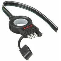 HOPKINS TOWING SOLUTIONS Flat Electric Connector: 4-Way, PVC, 16 ga Wire Gauge, Dust Cover/Grease (MPN 48138)