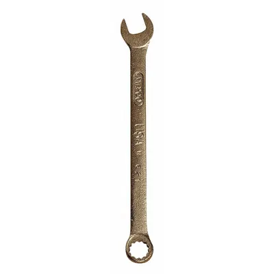 AMPCO Combination Wrench: Aluminum Bronze Nickel, Natural, 1 1/8 in Head Size - SAE Nonsparking 12-Point Combination Wrenches
