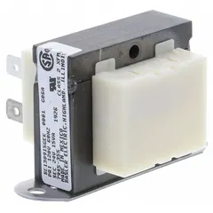 Replacement transformer for HVACR systems, providing voltage conversion for control circuits. Used in heating, ventilation, air conditioning, and refrigeration equipment to power low-voltage controls, switches, and thermostats.