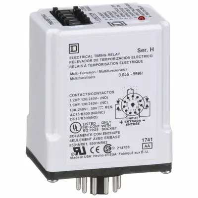 SCHNEIDER Multi-Function Time Delay Relay: Socket Mounted, 24V AC, 10 A - Socket-Mounted Relays