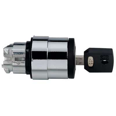 SCHNEIDER Keyed Selector Switch: 3 Position, 22 mm Panel Mounting Size - Panel-Mounted Key Switches without Contacts