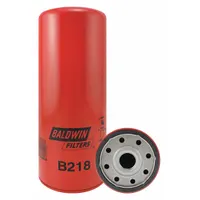 BALDWIN FILTERS Oil Filter: B218, 1 1/8"-16 Thread Size, 10 7/16 in Overall Ht, 4 1/4 in Outside Dia