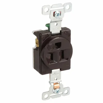 BRYANT Receptacle: Single, 5-15, Brown, 125V AC, 15 A, 2 Pole / 3 Wire (MPN 5261) - General Purpose Receptacles