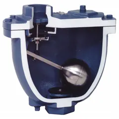 This combination vacuum and air release valve is constructed of cast iron with a 3-inch FNPT inlet connection. It automatically exhausts large volumes of air during system filling and admits air during draining, while also releasing accumulated air under pressure. Suitable for use in clean water pipelines to prevent vacuum collapse and reduce surge damage.