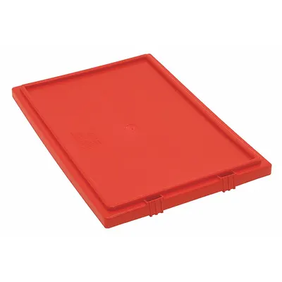 QUANTUM STORAGE SYSTEMS Lid: 17 7/8 in x 12 3/8 in, Red, FDA Compliant, 9R510 - Lids for Standard Stacking & Nesting Totes
