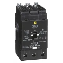 Three-phase bolt-on miniature circuit breaker rated 100 A at 277/480V AC with a maximum interrupting rating of 18 kA. Suitable for overload and short-circuit protection in branch circuits. Designed for use with Square D NF panelboards.