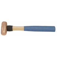 Bronze Mallet: Wood Handle, Textured Grip, 1 1/2 lb Head Wt, 1 1/4 in Dia, 3 1/4 in Head Lg (MPN AM15BZWG)