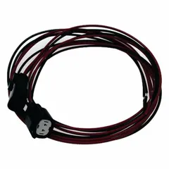 Environmentally sealed power and signal connector assembly with 2 poles, rated 10 A and 600V AC. Includes a 48-inch 18 AWG red hookup wire (UL 1015) with PVC jacket. Kit contains one plug with male contacts. Suitable for applications requiring sealed connections in harsh environments.