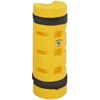 RACK SENTRY Pallet Rack Guard: Strap-On, On Upright, 3 in x 5 1/4 in x 18 in, Thermoplastic, Yellow (MPN RS75END)